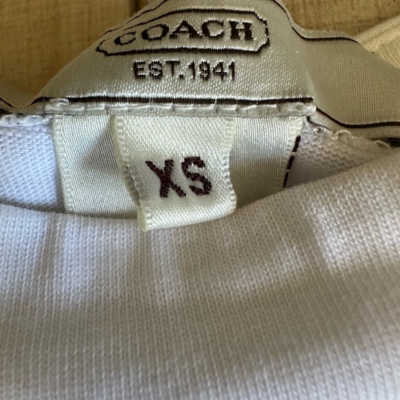 Coach Authentic Starfish Pima White & Beige Starfish 3/4 Sleeve Top Size XS - Picture 5 of 10